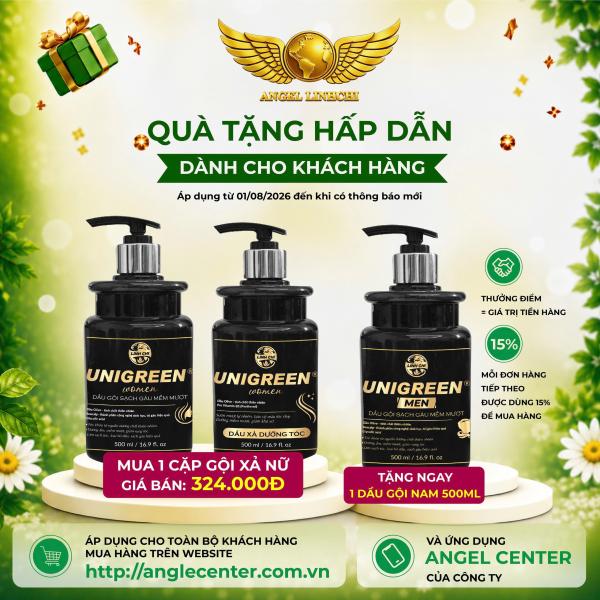 [CTKM] CẶP Dầu gội & Dầu xả nữ UniGreen 500ml (Tặng dầu gội nam)